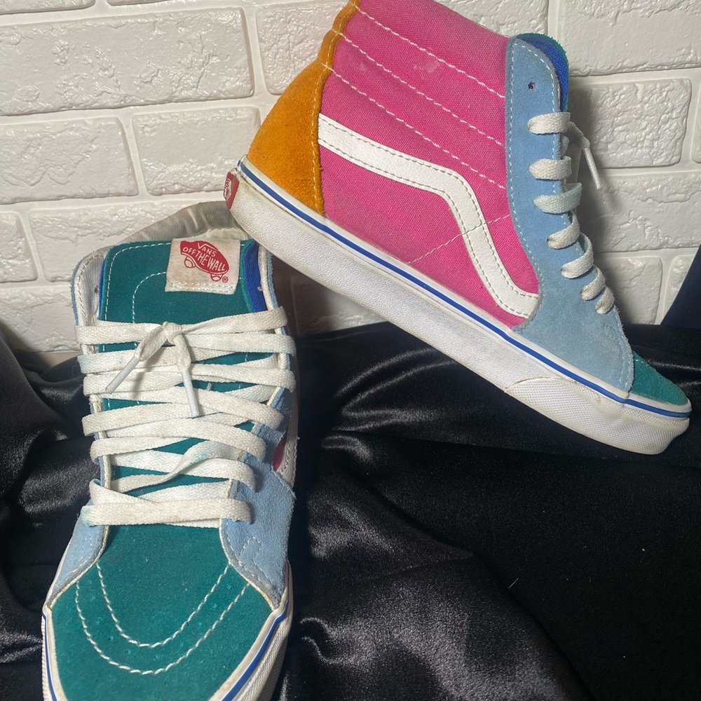 Womens multi colored hi-top vans